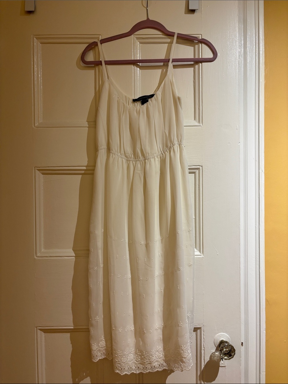 French Connection Light Cream Sleeveless Midi Dress lace